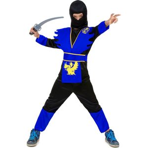 Blauwe ninjavermomming voor jongens - Verkleedkleding - 134/146