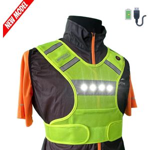 InVincer - Hardloopvest - Lime Groen - Reflectie LED Vest