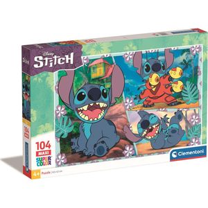 Clementoni Supercolor Disney Stitch Puzzel – Maxi Puzzel – 104 stukjes – Kinderpuzzel – Vanaf 4 jaar