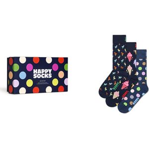 Happy Socks unisex giftbox 3P sokken navy blauw