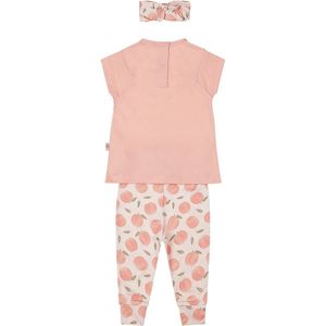 Dirkje-Meisjes 2 pce babypakje ss + haarband-Faded peach