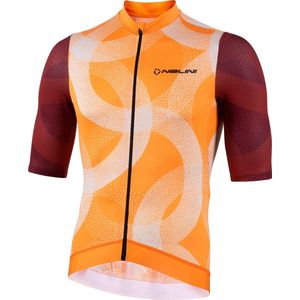 Nalini Heren Fietsshirt korte mouwen - wielrenshirt Oranje Rood - MINNESOTA JERSEY Orange Red Wine - M