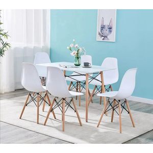 Eetkamerstoelen - Set van 6 kuipstoelen - Wit - Kuipstoel - Eetkamerstoel - Eetkamerstoelen - Kuipstoelen - industriële eetkamerstoelen - koffie tafel - stoelen - kuipstoelen - keukenstoel - keuken - design stoel