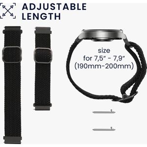 kwmobile nylon bandje voor smartwatch - geschikt voor Xiaomi Mi Watch / Mi Watch Color Sport - 14 - 22 cm - Polsbandje in zwart