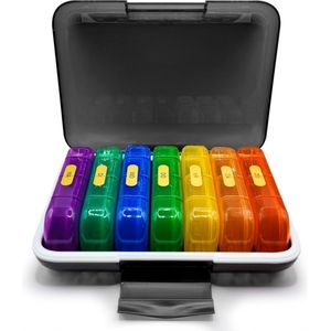 CHPN - Pillendoos 7 dagen - Medicijndoos - 4 vakjes per dag - Multicolor