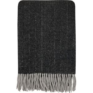 Crow black structure recycled wool throw