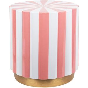 Leitmotiv Poef Candy Swirl - Roze - Ø40cm - Modern