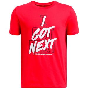 Under Armour Hoops Next Korte Mouw T-shirt Junior Rood 8 Years Jongens