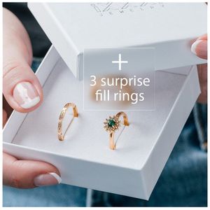 iXXXi Jewelry-On the go ring set Lucia-Goudkleurig-Dames Sieraden geschenkset