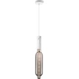 Home Sweet Home hanglamp Marmer Saga Tube - hanglamp inclusief LED lamp G78 - dimbaar - pendel lengte 100 cm - inclusief E27 LED lamp - rook