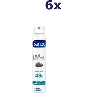 6x Sanex Deo spray - 200ml - natur protect extra Doeltreffenheid met aluinsteen
