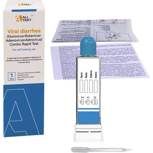 Zelftest voor virale diarree – 1 stuk – (Norovirus, Rotavirus, Adenovirus, Astrovirus) – Uitslag in 15 minuten – Eenvoudig thuis te gebruiken