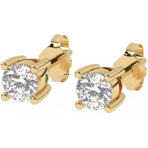 Diamo Diamond 9-DD007-YG-20 Gouden Oorknopjes met Diamant - Dames - Lab Grown Diamonds - 0,20ct - Recycled Goud - 14 Karaat - Geelgoud