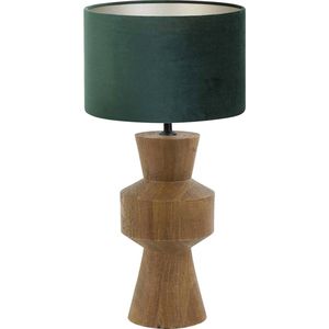 Light and Living tafellamp - groen - hout - SS102923