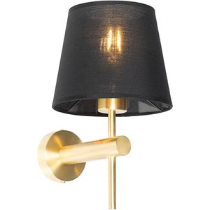 QAZQA pluk - Moderne Wandlamp voor binnen - 1 lichts - D 22 cm - Zwart Goud - Woonkamer | Slaapkamer