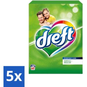 5 x Dreft Poeder Wasmiddel Professional 60 Wasbeurten 3,9 kg - Waspoeder - Gekleurde Was - Kleurbescherming - Waspoeder Voor Kleding - Waspoeder Voor Gekleurde Kleding