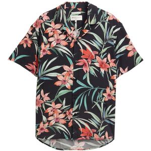 TOM TAILOR DENIM - Overhemd - Turquoise - Comfort Fit - Kwartmouw - Bloemenprint