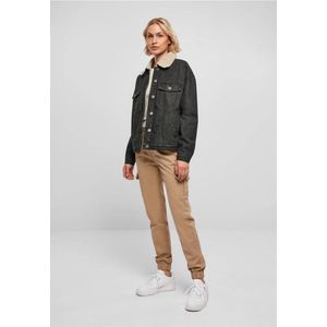 Urban Classics - Oversized Sherpa denim Jacket - XL - Zwart