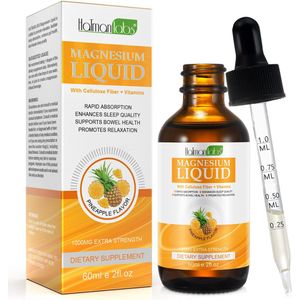 Magnesium druppels Pineapple | Slaapondersteuning | 60ml | Vermindert stress | 2050mg | Betere nachtrust | Snel opneembaar | Immuunsysteem boost