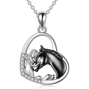Meisje en paard ketting sterling zilver - Sieraden voor meisjes