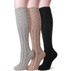 3 Paar - sokken - Kniekousen - Warme Fuzzy Fleece Sokken - Huissokken Dames - Warme Winter Sokken- Fluffy Sokken - Slaapsokken - Huissokken - warm houden - koraal fleece - Pluche en comfortabel - dikke pluche sokken - middenbuis sokken