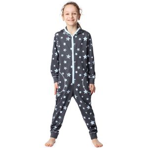 Merry Style Kinder Pyjama - ronde hals - lange mouwen - lange broek met zakken - Katoen - MS-MS10-223-PJ - Grau Blaue Sterne - 122-128