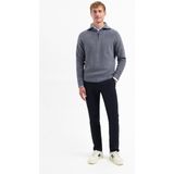 No Excess - Pullover Wing Collar Half Zip - Grijs-blauw - Zachte Gebreide Trui