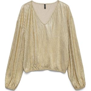 Vero Moda - T-shirt - Goudkleur - 95% Polyester 5% Elastaan