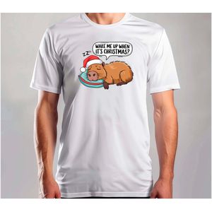 Wake me up when its christmas capy - T Shirt - MerryChristmas - ChristmasVibes - Funny - Sarcasm - VrolijkKerstfeest - Kerstmis - Grappig - Sarcasme - Capybara - Capy