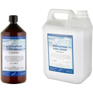 Bodylotion Cool Down 1 Liter - hervulbaar + Jerrycan 5 Liter navulling