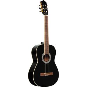 Stagg SCL60-BLK 4/4 zwarte klassieke gitaar met sparren bovenblad en degelijke afwerking