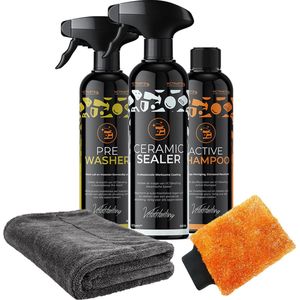 VCTparts®® Detailing Combideal Quick Wash Pakket 5-delig voor Eenvoudig Wassen en Sealen met Microvezel Washandschoen en Droogdoek [VCTdetailing™ - Detailing Producten - Detailen - Auto Wassen]