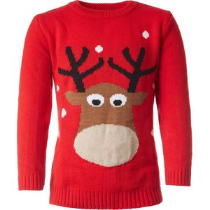 dressforfun - Kersttrui sympathiek rendier voor kinderen 116 (5-6y) - verkleedkleding kostuum halloween verkleden feestkleding carnavalskleding carnaval feestkledij partykleding - 303326