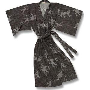 TA-HWA - Japanse Kimono - Heren Yukata -  Zwart - Hokusai - One Size