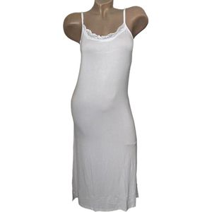 GAUBERT® Bamboe Onderjurk met kant 116CM GBTW-818 L/XL Wit