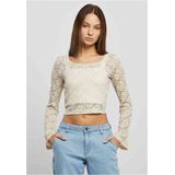 Urban Classics - Cropped Lace Longsleeve top Groen