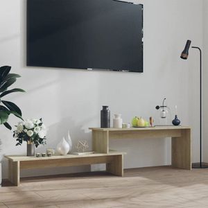 The Living Store Industrieel Televisiemeubel - 180 x 30 x 43 cm - Sonoma eiken