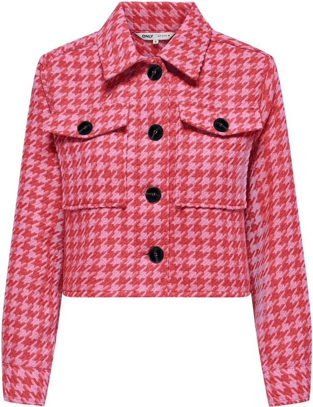 ONLY - ONLKIMMIE LIFE SHORT JACKET - Dames Jas - High Risk Red Super Pink