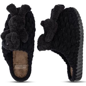 Uzurii Fozzie Bear Pantoffels - Sloffen - Zwart - Maat 37