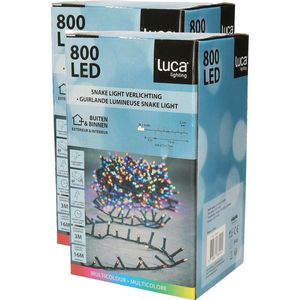 Luca Lighting kerstverlichting - 2x st - gekleurd - 16 m - 800 leds