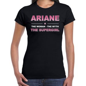 Naam cadeau Ariane - The woman, The myth the supergirl t-shirt zwart - Shirt verjaardag/ moederdag/ pensioen/ geslaagd/ bedankt XXL