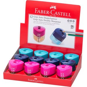 Faber-Castell dubbele puntenslijper - Grip - display 12 stuks assorti kleuren - FC-183103