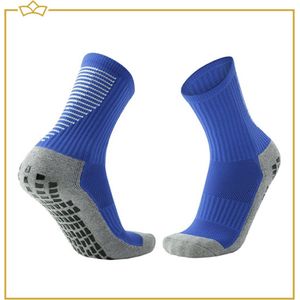 ATTREZZO® Premium sportsokken met extra grip - Blauw/Grijs - maat 38-45 - Extra Comfort - Anti blaren - Voetbal