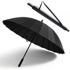 Nivard Moderne Golf Paraplu - Stormparaplu - Opvouwbaar - Windproof - Stormproef - UV Bescherming - Umbrella - Draagbaar - Zwart