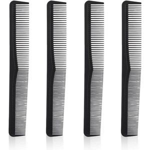 Provento - Set van 4 antistatische professionele kapperskammen van koolstofvezel met hittebestendige styling voor kapper en thuisgebruik