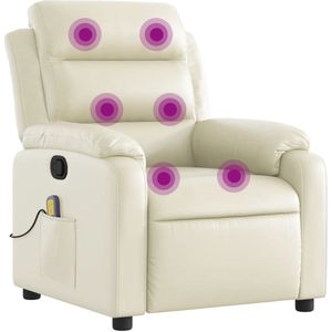 vidaXL - Massagestoel - Crèmekleur - Kunstleer