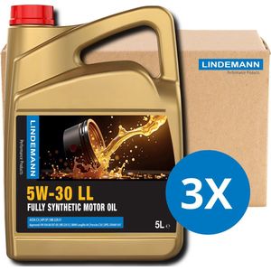 Lindemann Motorolie 5W30 LL - 5L - 3 Pack - ACEA C3 - API SN - VW 504.00/507.00 - MB-Approval 229.51/52 - BMW LL-04 - Porsche C30