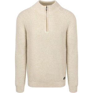 NZA - Ecru - Katoenen Half Zip Trui