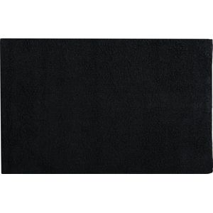 MSV Badkamerkleedje/badmat tapijtje - voor op de vloer - zwart - 40 x 60 cm - polyester/katoen