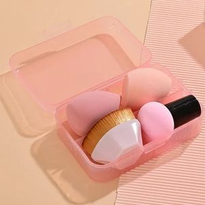4 stuks Pro Foundation sponspoeder met doos Magic Brushes Cushion Puffs Make-up 4 Stuks Pro Foundation Magic Borstels Cosmetische Puff Set Zachte Spons Poeder Make-Up Tool Droog Nat Bruikbaar Kussen Pufs